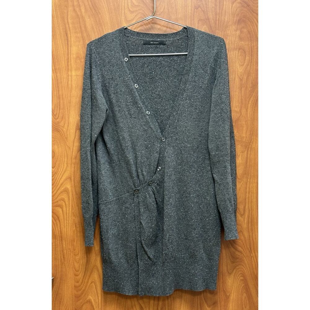 Sita Murt Anthro Sweater Lambswool Silk Blend Cardigan Gray Size 10 (UK44) EUC